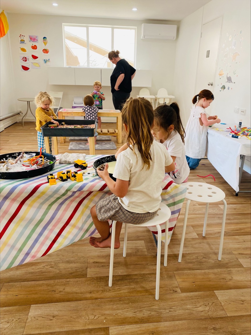 The bright B.Curious studio during a session